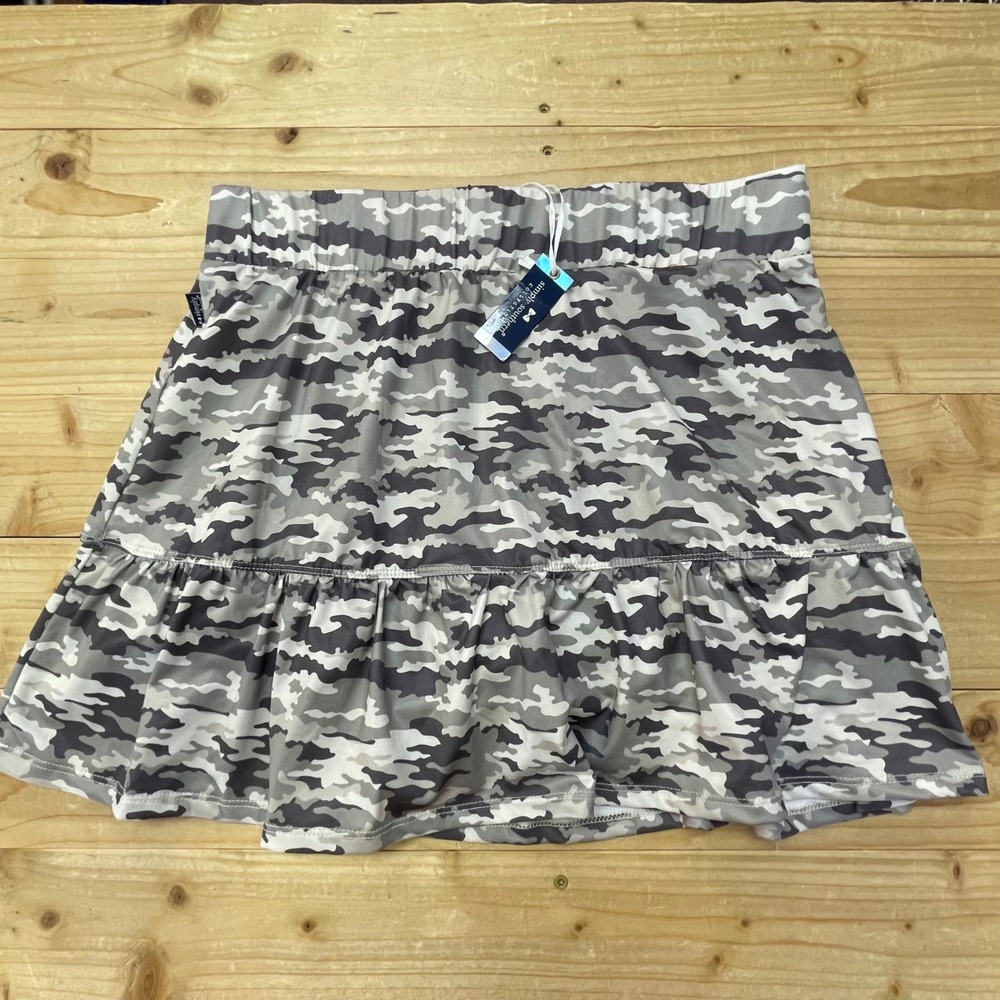 Simply‎ Southern Skort Gray Camo Print Athletic Ruffle Hem Skirt Shorts S